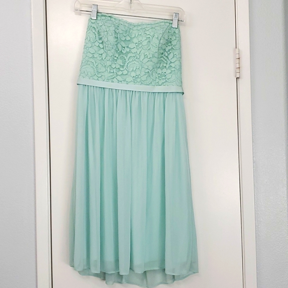 David's Bridal Women' 6 Teal Bridesmaid Dress